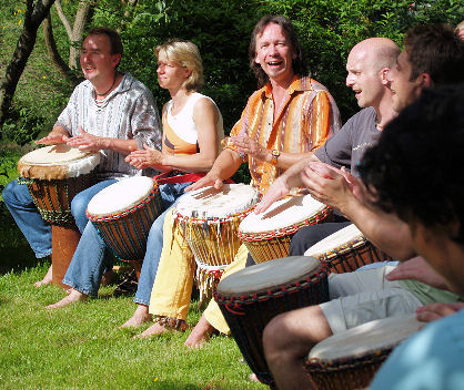 Playing the Djembe Drum