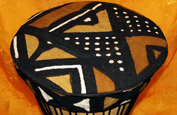 Djembé Art Bogolan Djembe Trommel Top, Cover, Cap, Fellschutz, Schoner